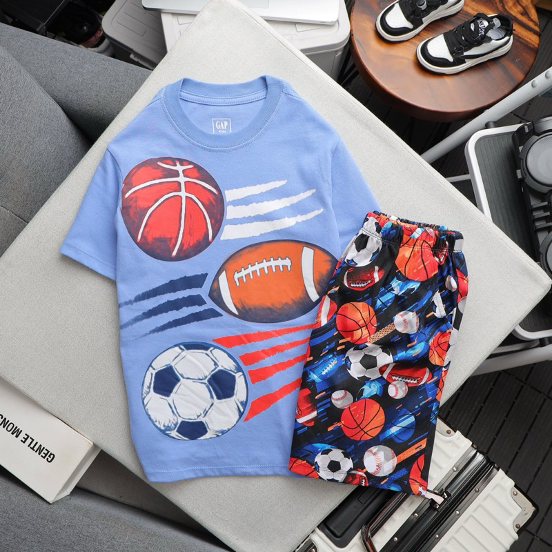 Đồ Bộ Bé Trai Tay Ngắn Size Đại, Thun Cotton Quần Hoạ Tiết Có Túi 2 Bên
