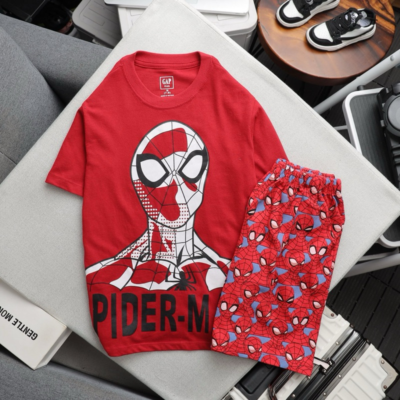 Đồ Bộ Bé Trai Tay Ngắn Size Đại, Thun Cotton Quần Hoạ Tiết Có Túi 2 Bên