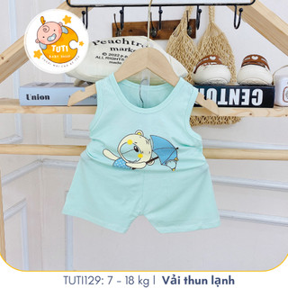 Bộ Ba Lỗ Cho Bé Trai, Bé Gái Tuti Tuti Baby Vải Thun lạnh Mềm Mịn hoạ tiết, Đồ Bộ Cho Bé Mặc Hè, TUTI129