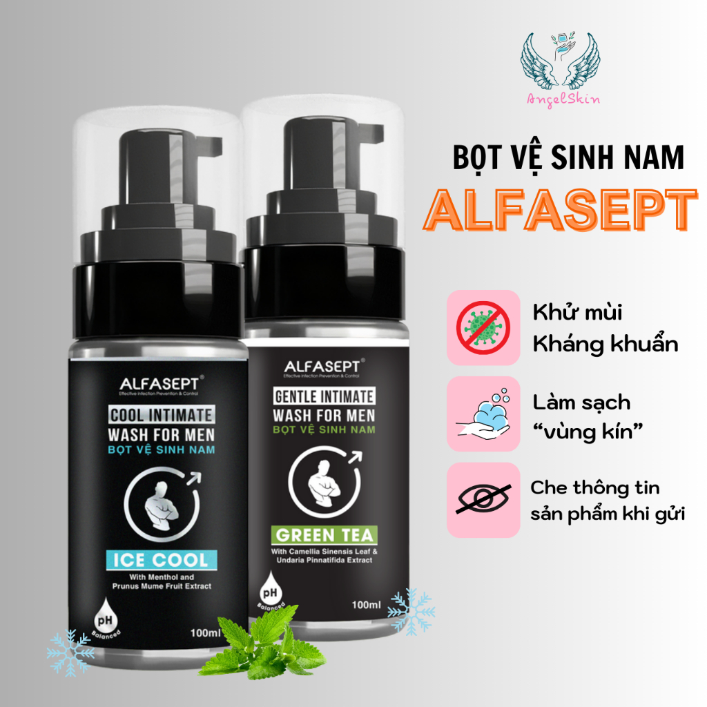 Bọt Vệ Sinh Nam ALFAMAN Intimate Wash For Men Giúp Làm Sạch, Khử Mùi, Ngăn Nấm Ngứa Lọ 100ml | ANGEL