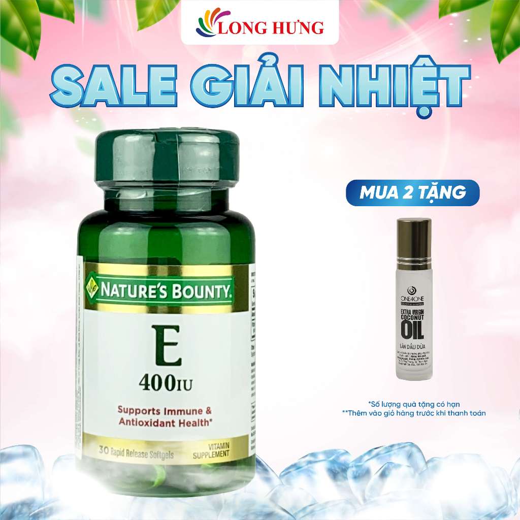 Viên uống Nature's Bounty Vitamin E 400IU hỗ trợ làm đẹp da 