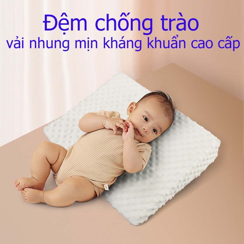 ĐỆM CHỐNG TRÀO NGƯỢC VÀ GỐI CHỐNG BẸP ĐẦU CHO BÉ CAO CẤP HÌNH BÁN NGUYỆT V06