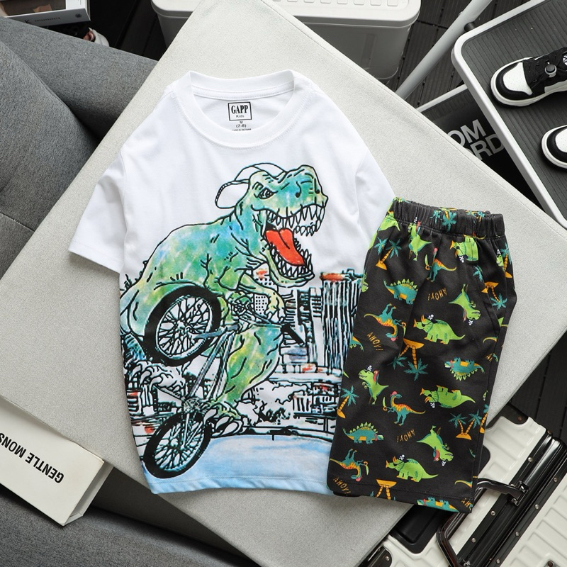 Bộ Thun Cotton Bé Trai Tay Ngắn VNXK