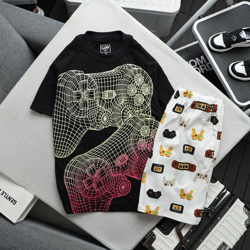 Bộ Thun Cotton Bé Trai Tay Ngắn VNXK