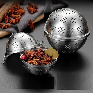 Túi Lọc Trà Inox 304 Hình Cầu 5 Kích Cỡ Khác Nhau(Đường Kính 6,5cm Đến 11cm), Rổ Lọc Túi Lọc Gia Vị Có Móc Treo Nắp Khoá