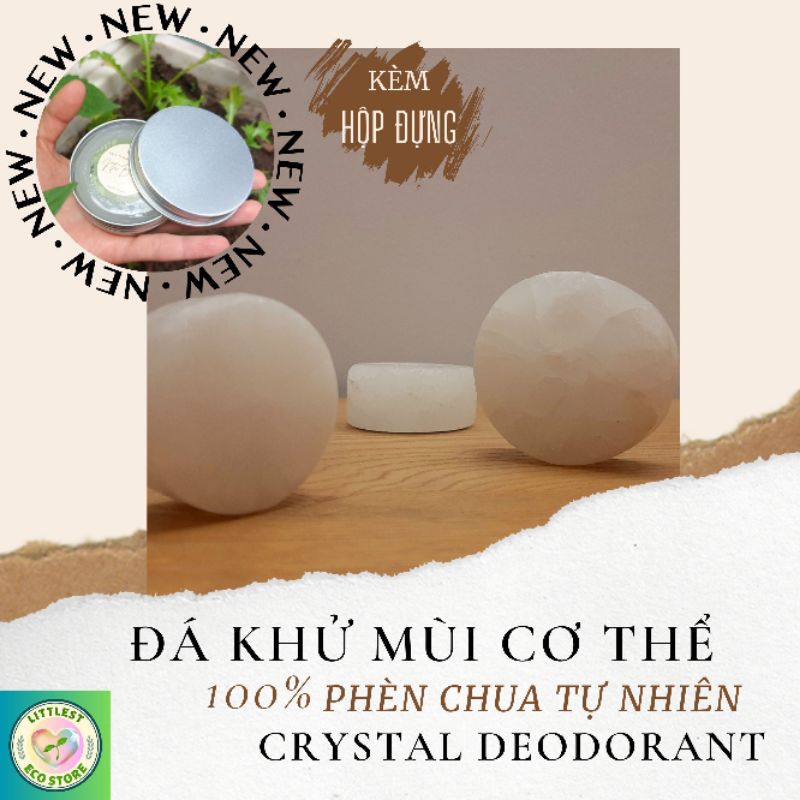 Đá Lăn Nách Khử Mùi HÌNH TRÒN Đá muối Khoáng 100% PHÈN CHUA Thiên Nhiên Khử Mùi Cơ Thể Hôi Nách thân