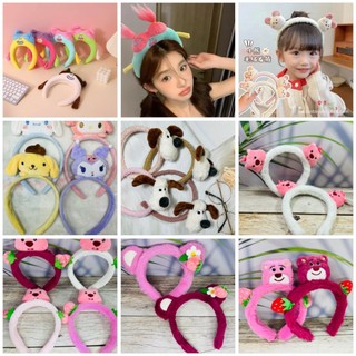 Cài tóc củ tỏi lạ mắt dễ thương, cài tóc gấu dâu hồng lotso, băng đô tai gấu hồng, cài tóc mặt kuromi, băng đô gấu dâu