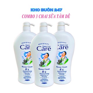 [COMBO] 3 Sữa Tắm Dê Care 1200ml Sữa Tắm Trắng Da Dưỡng Ẩm Cao Cấp Chính Hãng 100%