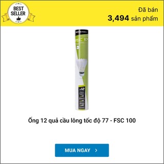 Hộp 12 quả cầu lông bằng lông vũ fsc 100 DECATHLON perfly mã 8373140