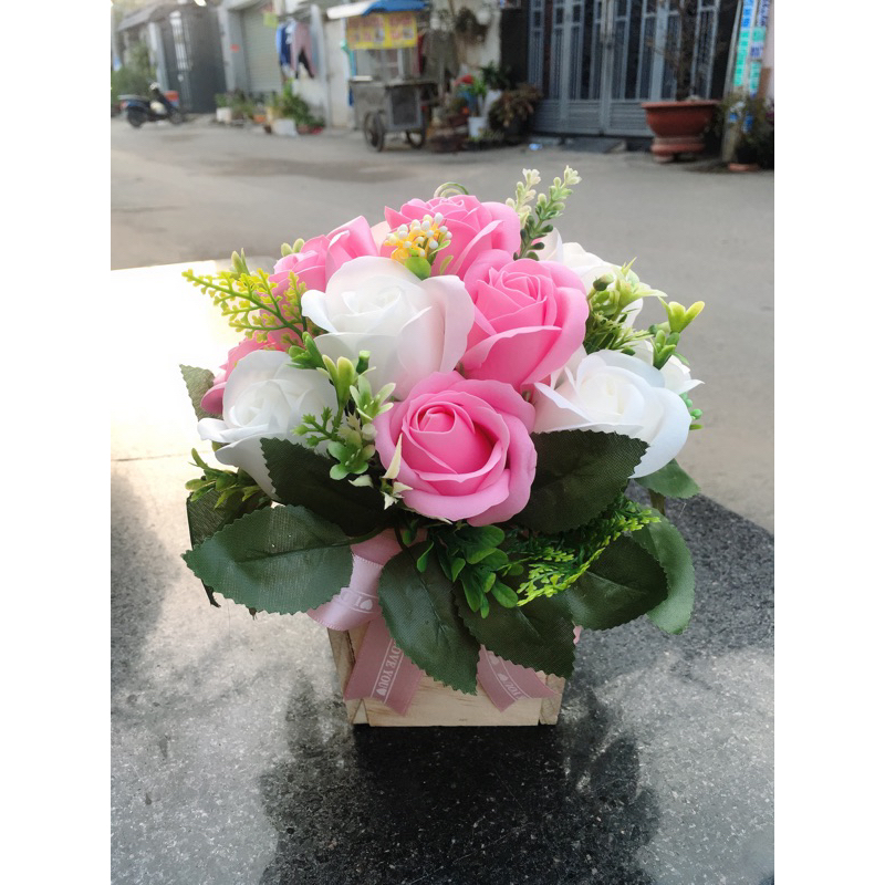 CHẬU GỖ HOA SÁP SIZE NHỎ