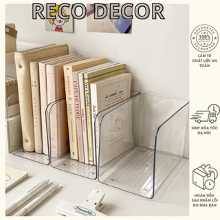 Kệ Bookend Acrylic Trong Suốt Sức Chứa Lớn Đựng Sách Decor Trang Trí Bàn Học Reco