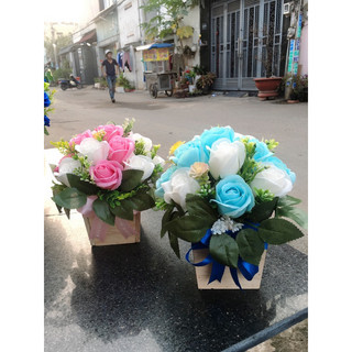 CHẬU GỖ HOA SÁP SIZE NHỎ