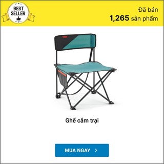 Ghế gập cắm trại mh100 màu xanh dương DECATHLON quechua 8576113