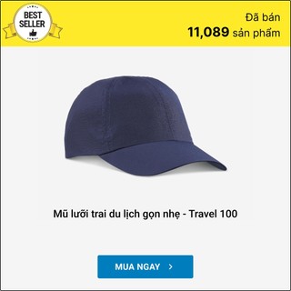 Mũ lưỡi trai nón kết DECATHLON Travel 100 cho le núi dã ngoại