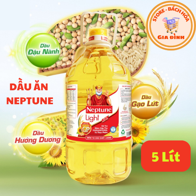 Dầu Ăn Neptune - Dầu Thực Vật Cao Cấp 3 in 1- Neptune Light - Chai 5L