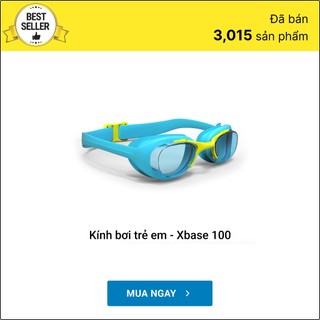 Kính bơi xbase 100 cỡ s xanh dương vàng DECATHLON NABAIJI mã 8589234