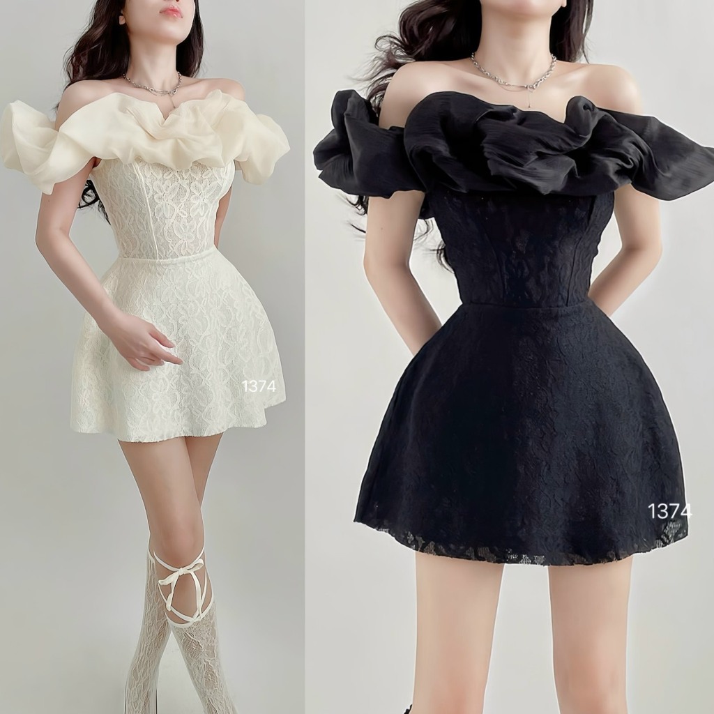 ĐẦM HUYỀN BÍ LẠ MẮT VỚI THIẾT KẾ TRỄ VAI BỒNG BỀNH