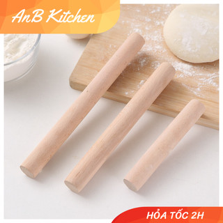 Cây lăn bột, cán bột bằng gỗ trơn tiện lợi dành cho làm bánh