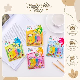 Vỉ 4 con cá định vị cầm bút silicon-Giúp bé định vị tay cầm bút🐬🐬
