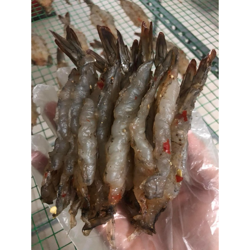 500gram Tôm xẻ phơi khô nhà làm ướp gia vị ngon SIZE TO KHÔNG MẶN không phẩm màu hàng ngọt tự nhiên làm 100% tôm sống