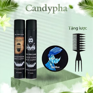 Gôm xịt tóc nam tạo kiểu tóc the pro lock sáp vuốt tóc dành cho nam và nữ. candypha
