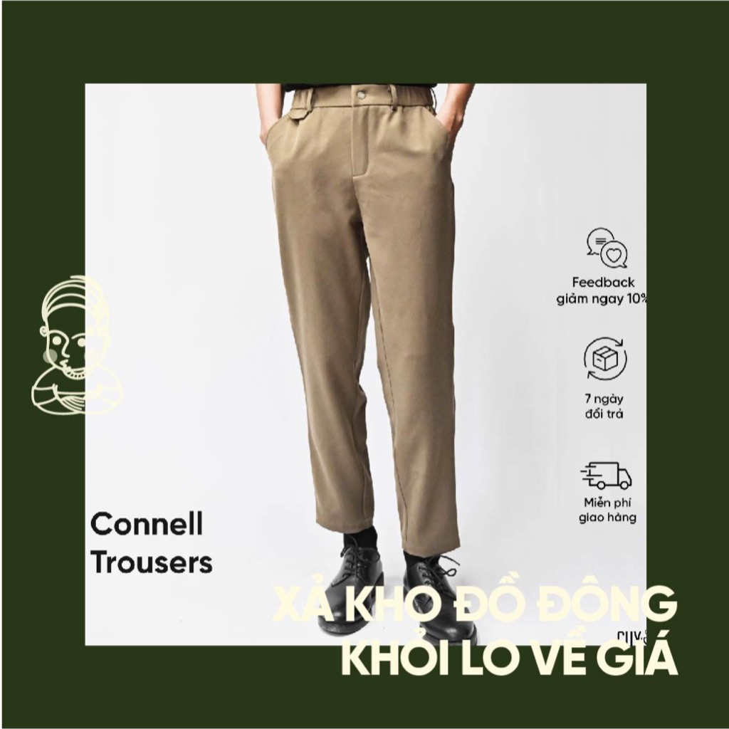 Quần Âu Nam Connell Trousers GUY's Closet, Quần Tây Ống Đứng Thanh Lịch, Phong Cách, Dáng Slimfit, Vải Mềm Mịn Dày Dặn