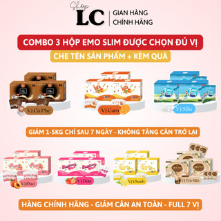 COMBO 3 hộp nhắn tin cho shop chọn 9 vị Em0slim/Nước ép trái cây chính hãng/giam can Em0slim/Tặng kèm chai pha 100ml