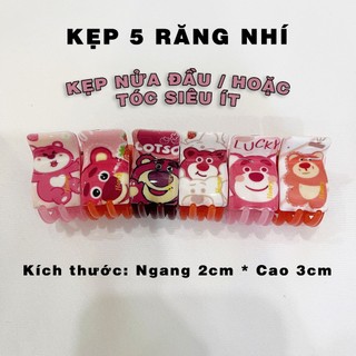 Set 6c kẹp 5 răng, 3 răng nhí size nhỏ 3cm tóc ít nhiều hình dễ thương