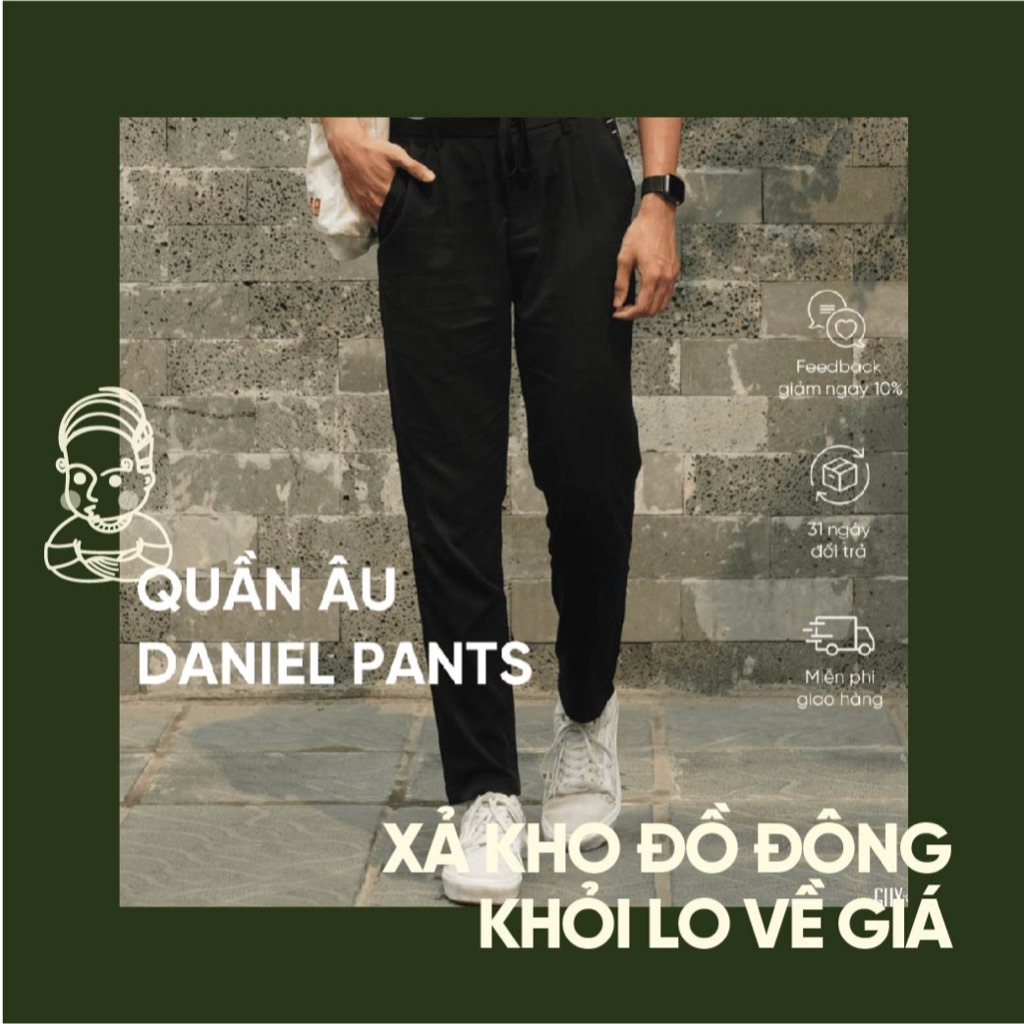 Quần Âu Daniel Pants GUY's Closet, Dáng Regular Fit, Chất liệu Kaki thoáng mát, Phong cách thanh lịch, chững chạc