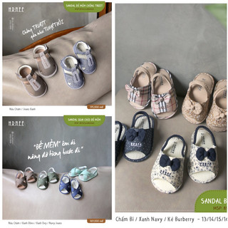 Giày tập đi Hrnee cho bé trai bé gái - Sandal - Slip on