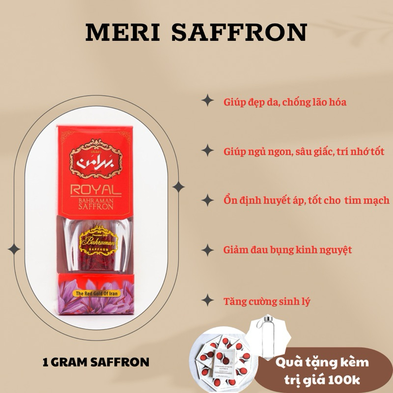 1.0 GRAM SAFFRON - NHUỴ HOA NGHỆ TÂY TÂY Á CHÍNH HÃNG