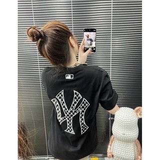 Áo Thun MLB Nam Nữ Tay Ngắn From Rộng Thêu LoGo NY Sau Lưng Chất Vải Cotton 100% Thoáng Mát Phong Cách Trẻ Trung