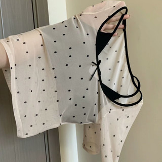 Set áo brandy áo croptop dài tay chấm bi
