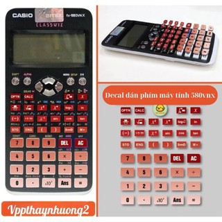 Decal dán phím máy tính casio 580vnx