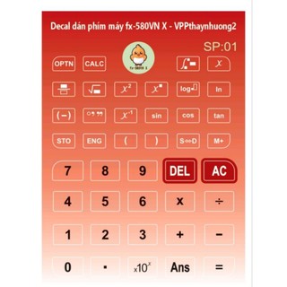 Decal dán phím máy tính casio 580vnx