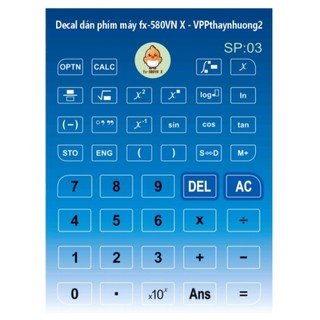 Decal dán phím máy tính casio 580vnx