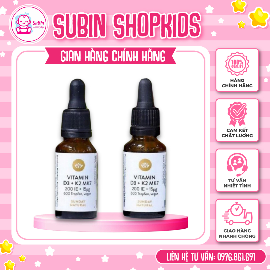 Vitamin D3 K2 Mk7 CHÍNH HÃNG Vitamin D3 Sunday Natural Đức