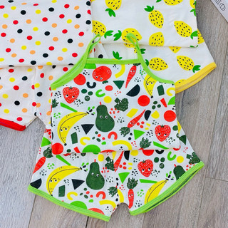 Bộ cotton sợ tre dây cho bé gái 7-16kg chất đẹp