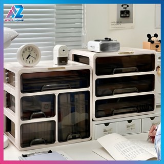 Tủ Đựng Đồ Để Bàn 4-5 Ngăn Đa Năng , Hộp Đựng Đồ Mĩ Phẩm Decor Mini Bàn Học, Bàn Làm Việc Có Ngăn Kéo Mặt Kính Xếp Chồng