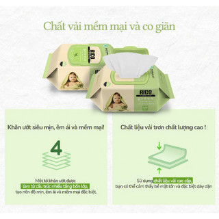  Khăn Giấy Ướt RICO BABY Green Cao Cấp Hàn Quốc Cho Bé