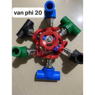 Van khóa ống nhiệt ppr phi 20 - xanh dương, van mở 50%