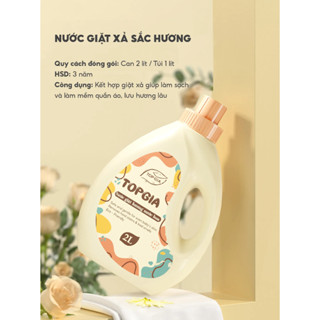 Nước giặt xả sắc hương Top Gia 2in1 can 2L