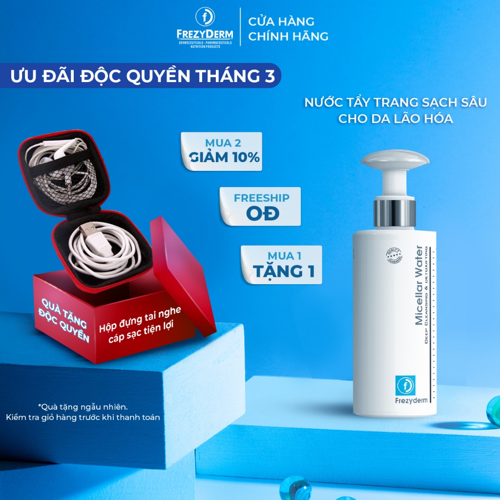 Nước tẩy trang làm sạch sâu cho da lão hóa Frezyderm Micellar Water Active Cleansing 200ml