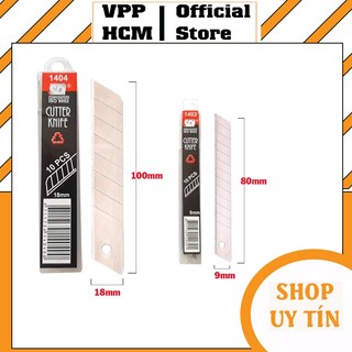 Vỉ 10 cái lưỡi dao rọc giấy sdi lưỡi nhỏ 9mm và lớn 18mm