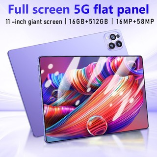 Máy tính bảng chơi game hiệu năng cao 16GB RAM + 512GB ROMMàn hình bảo vệ mắt độ phân giải cao 11 inch tablet PC