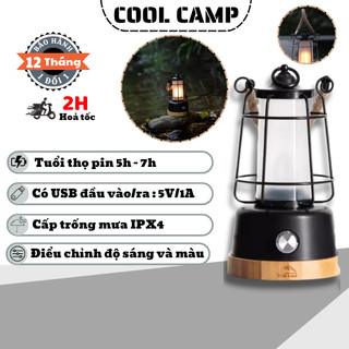 Đèn Bão Dã Ngoại Cắm Trại Dung Lượng Pin Lớn Có Sạc Lại, Đèn Camping Tiện Dụng Du Lịch, Picnic