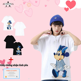 Áo Thun Chuột Mickey Disney Unisex Form rộng 100% Cotton 2 chiều không phai Local Brand