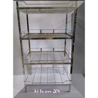 Kệ inox la 304 chân vuông - kệ chén inox la 304 - kệ inox la 304 siêu dày cao cấp