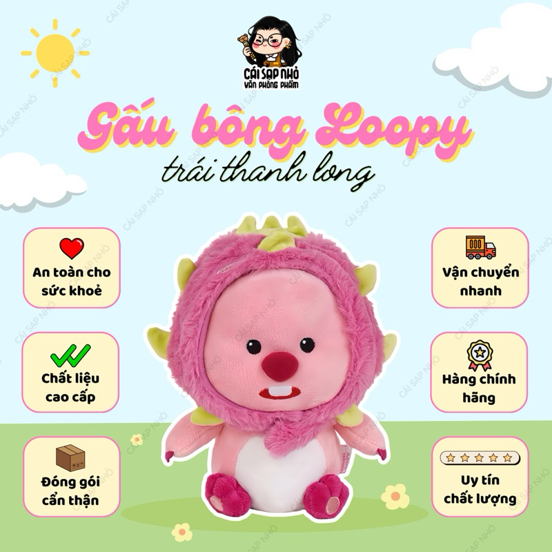 Gấu Bông Loopy Trái Thanh Long 24cm Chính Hãng