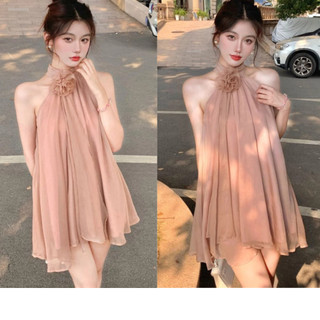 Đầm Cổ Yếm Bánh Bèo DANSOOSTORE, Váy Đi Biển, Chất Liệu Vải Tơ Cao Cấp Phối Hoa Cổ  Đẹp Quyến Rũ Ngọt Ngào NT23